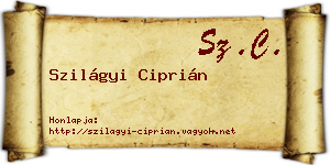 Szilágyi Ciprián névjegykártya
